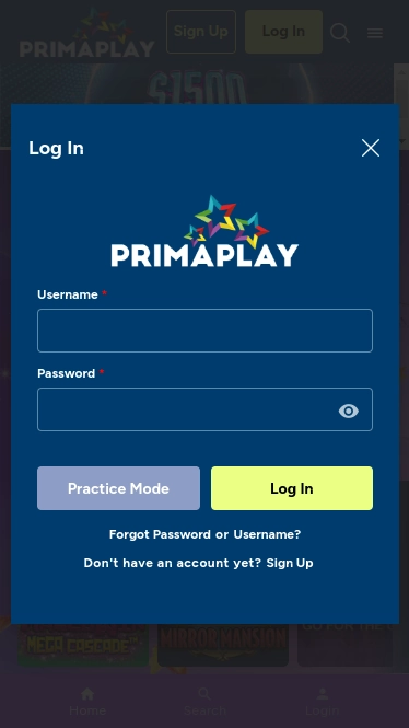 PrimaPlay login