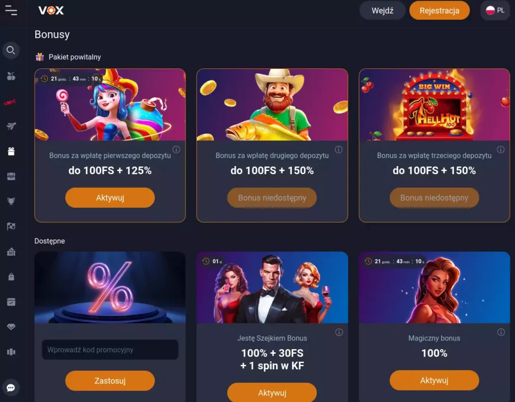 Vox Casino bonus