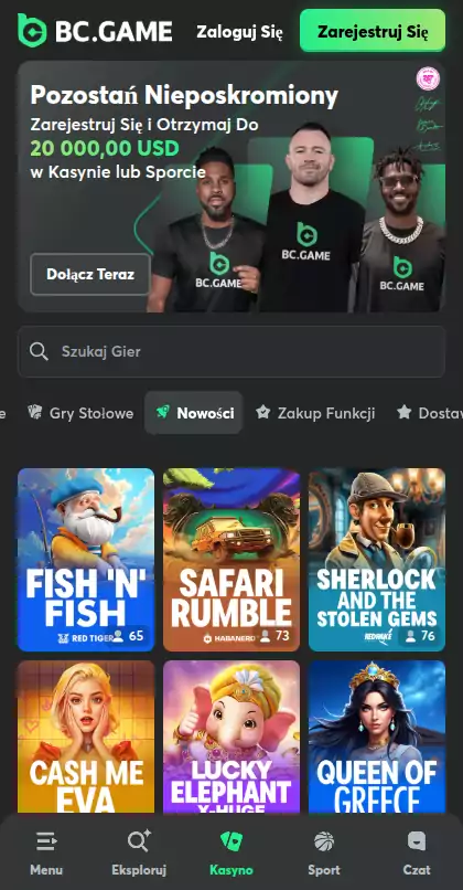 BC.Game mobilna wersja BC.Game to jedno z najlepszych kasyn online z bonusem bez depozytu