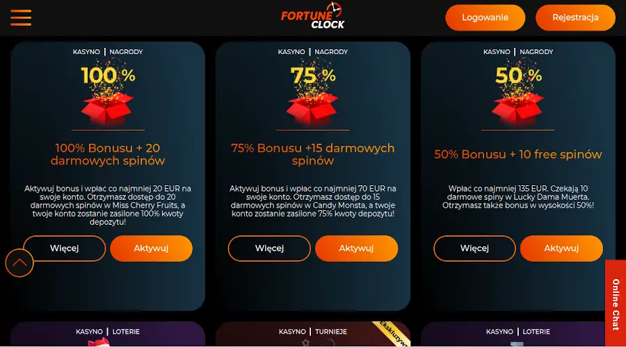 Bonusy w Fortune Clock fortune clock bonus bez depozytu