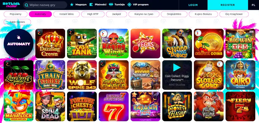 Oferta gier i automatów w kasynie Hotline Oferta gier i automatów w kasynie Hotline