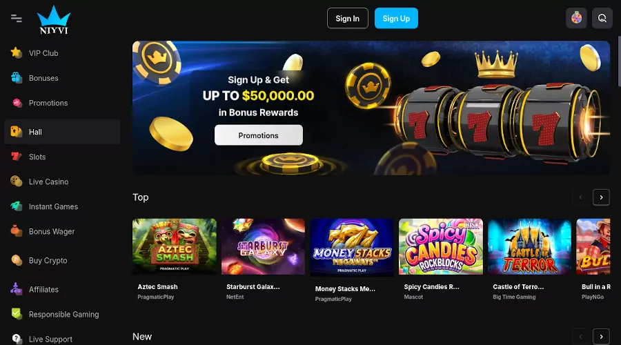 Niyvi Casino welcome bonus