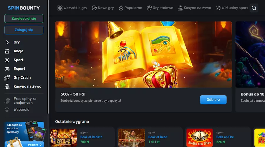 Spinbounty casino: 50 free spins