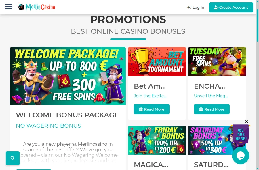 Promocje w casino Merlin