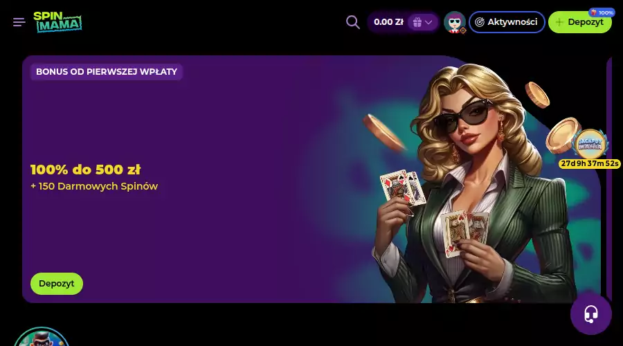 Spinmama bonus powitalny