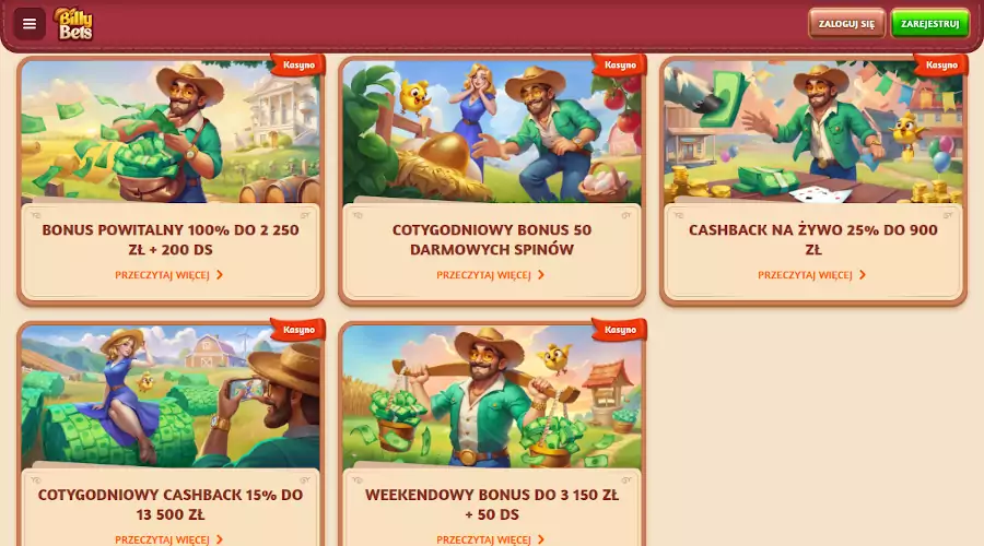 Bonusy i promocje w Billybets Billybets opinie
