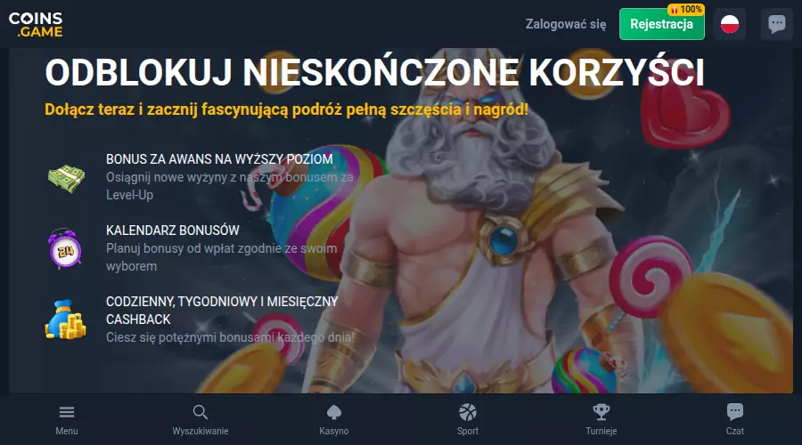 Bonusy w Coin Game Casino Coins Game recenzja
