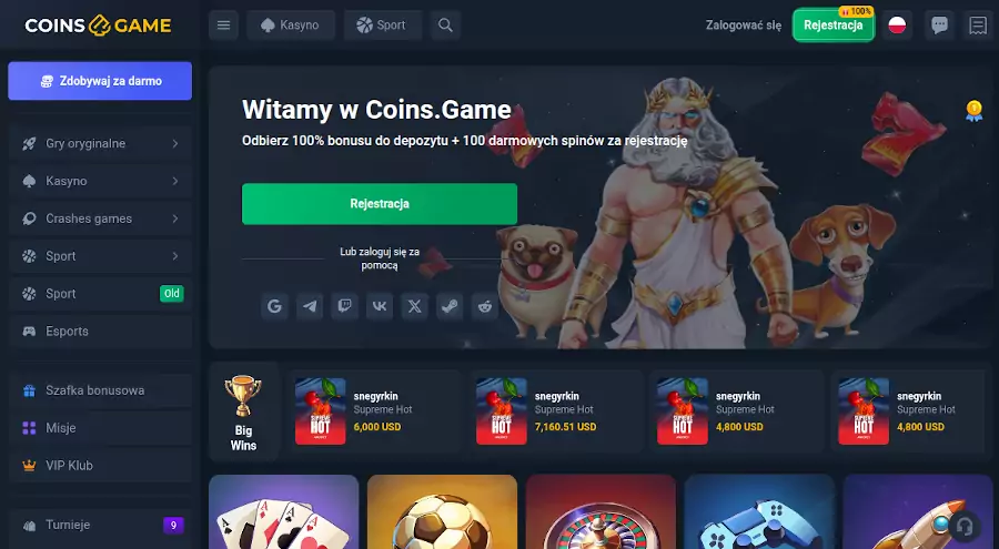Coins Game strona internetowa Coins Game casino opinie