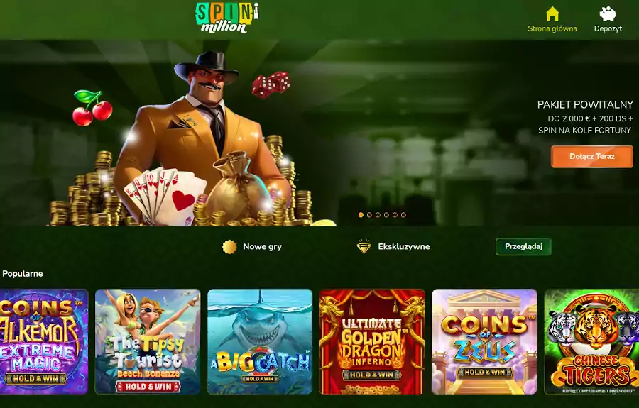 Spin Million bonus powitalny kasyna online nl