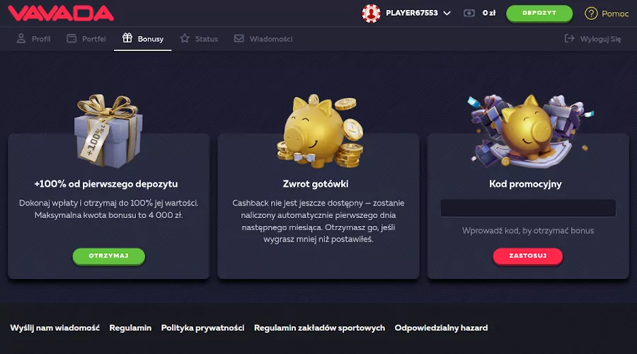 Bonusy w Vavada kasyno Vavada