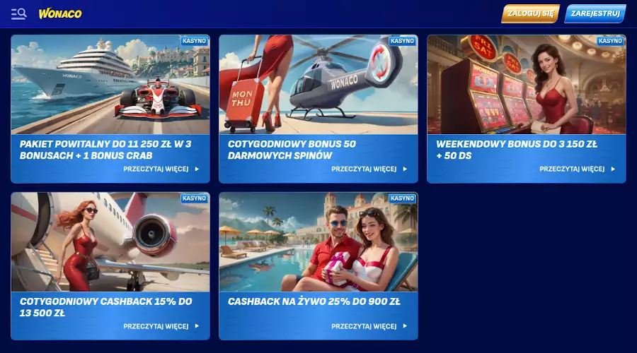 Bonusy w Wonaco casino Wonaco casino opinie