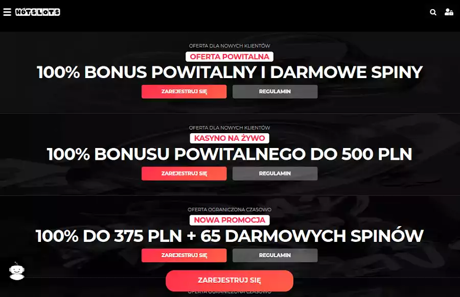 hotslots casino bonusy