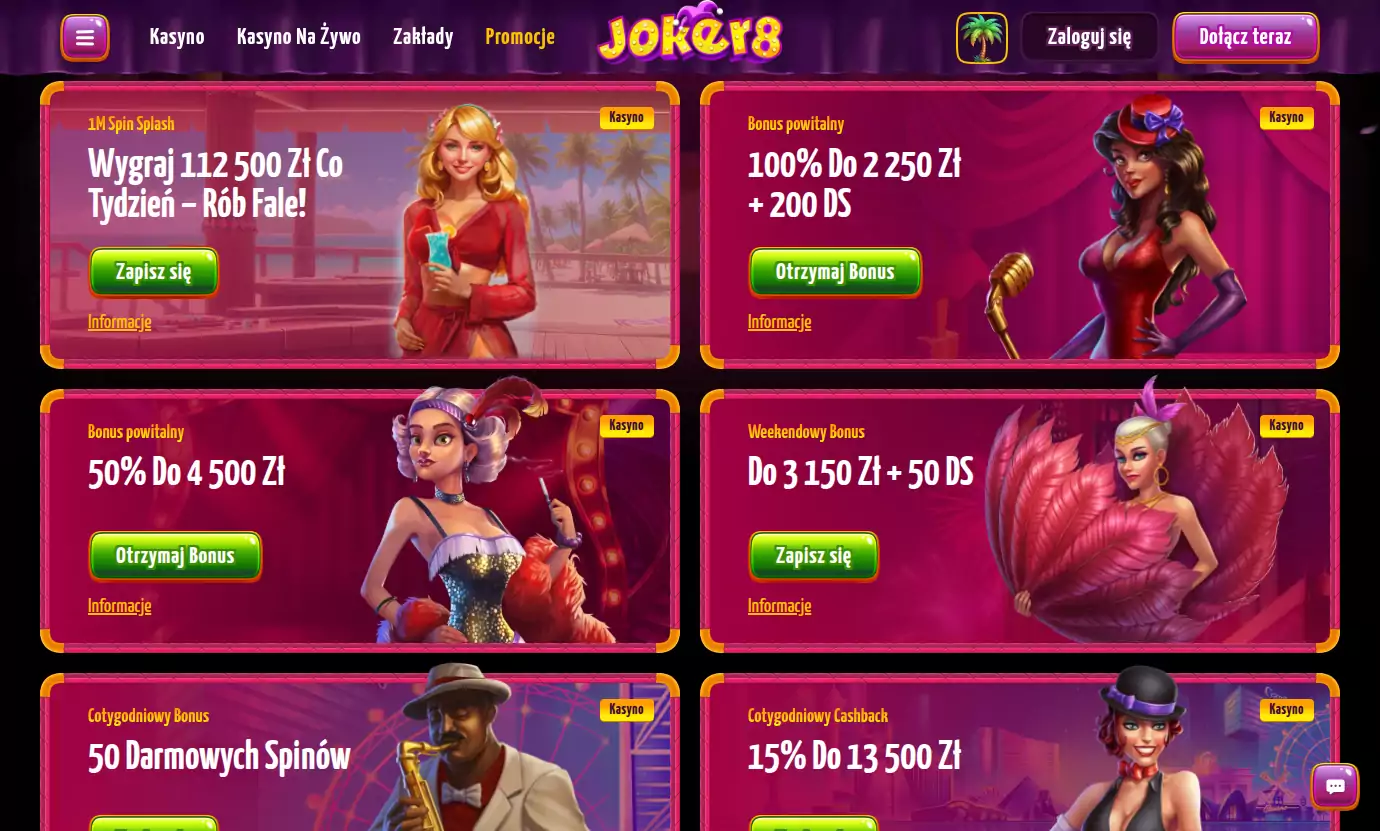 Bonusy w Joker 8 Casino joker 8 kasyno recenzja