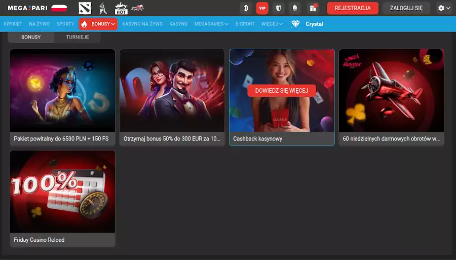 megapari casino bonusy