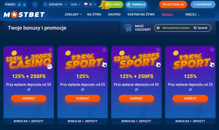 mostbet casino bonusy