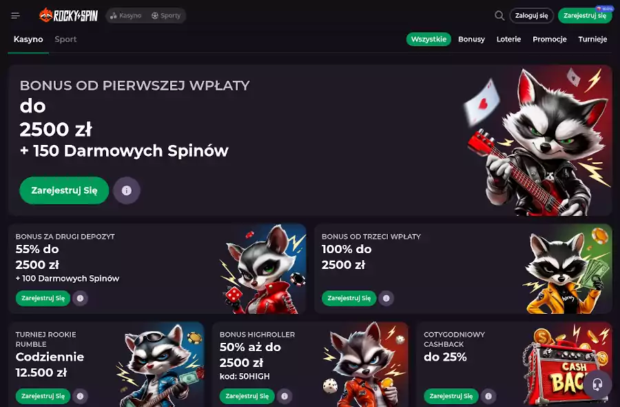 Rockyspin kody promocyjne