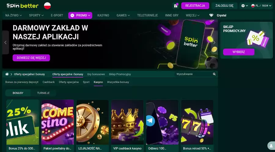 spinbetter casino bonusy
