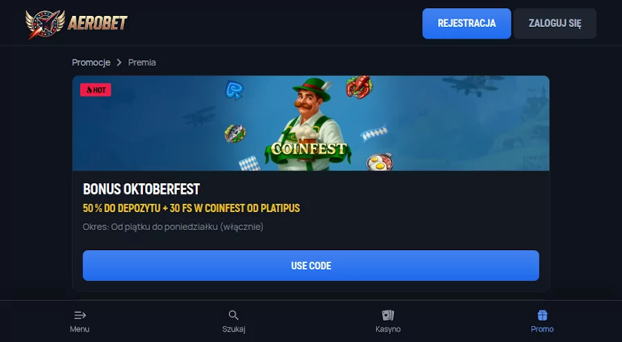 Bonusy w Aerobet casino Aerobet casino