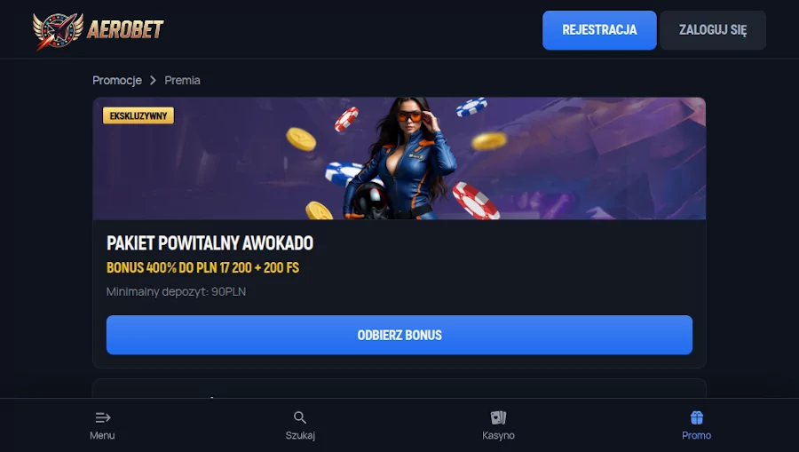 Bonus powitalny w Aerobet casino Aerobet casino bonus