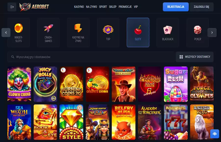 Gry w Aerobet casino Aerobet polska kasyno