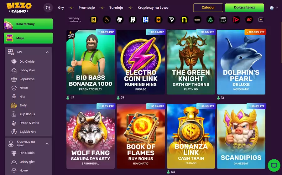 Gry z wysokimi limitami stawek w Bizzo Casino