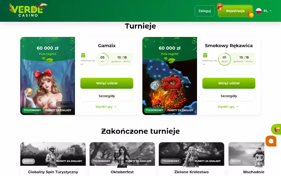 Ekskluzywne turnieje klasyczne w Verde Casino