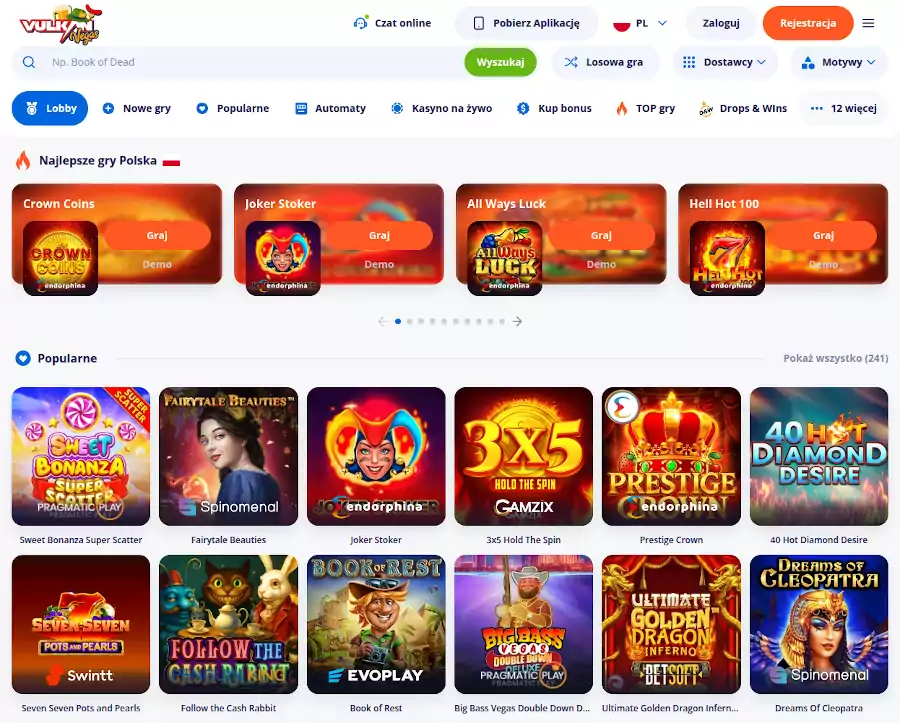 Polskie kasyno z wysokimi limitami Vulkan Vegas