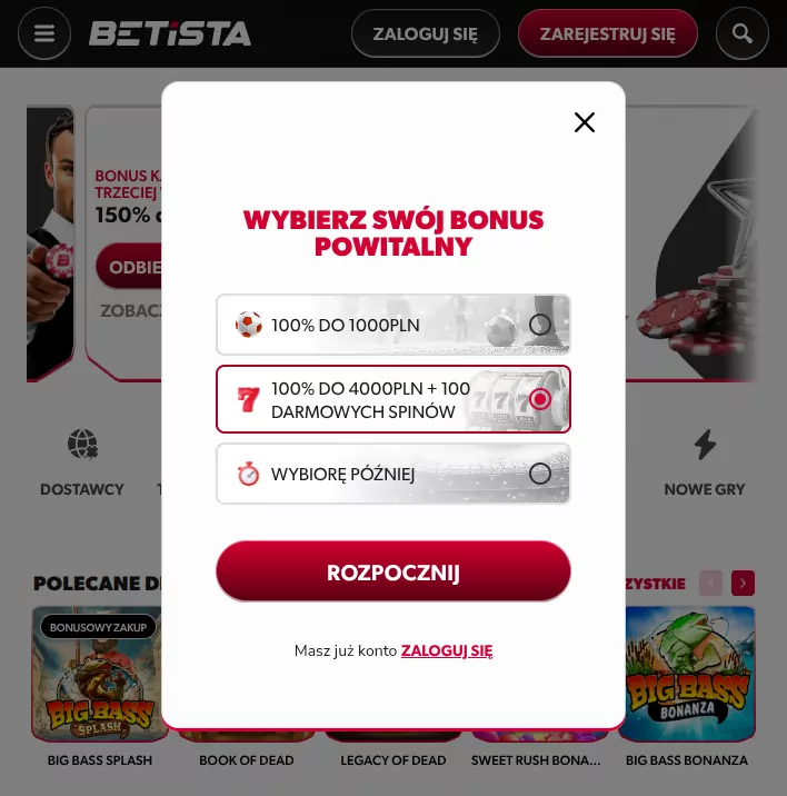 Jak zarejestrować się w kasynie Betista