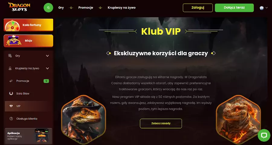Program VIP w kasynie DragonSlots