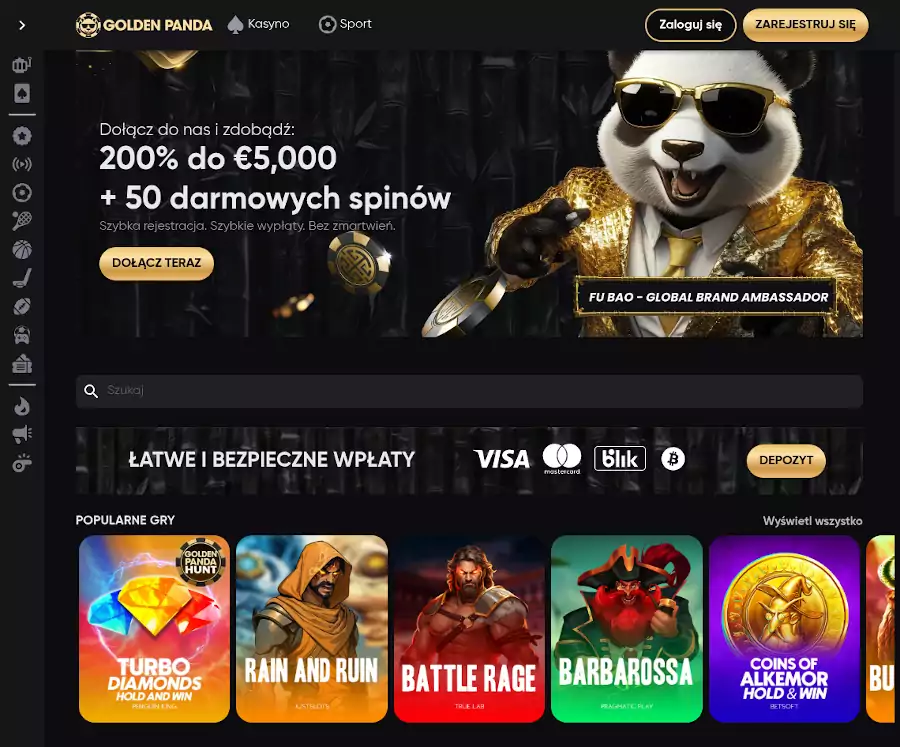 Golden Panda casino strona główna