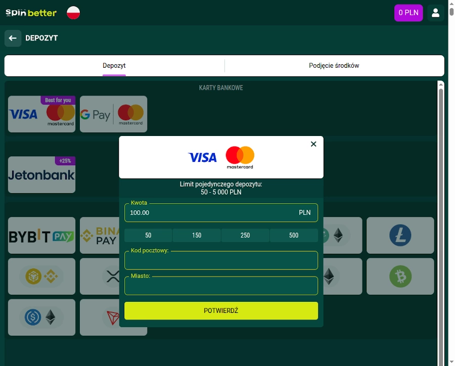 SpinBetter casino akceptujące Visa SpinBetter casino akceptujące Visa