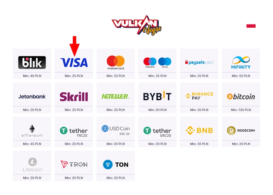 Vulkan Vegas kasyno obsługujące płatności Visa Vulkan Vegas kasyno obsługujące płatności Visa