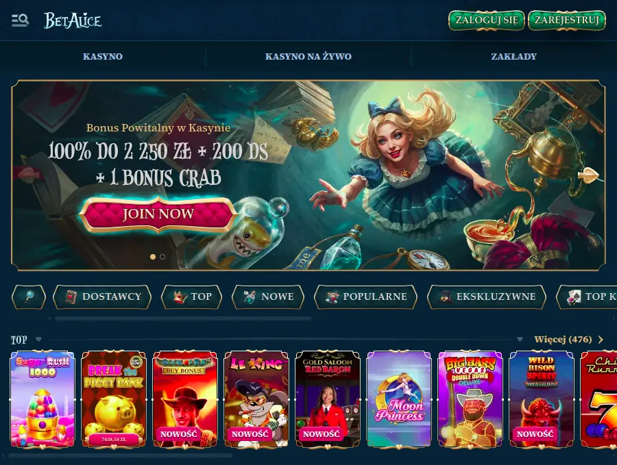 BetAlice bonus bez depozytu