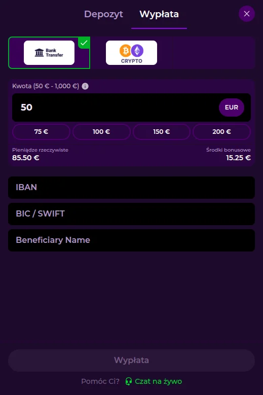 Wypłaty z bonusu Bettyspin darmowe spiny