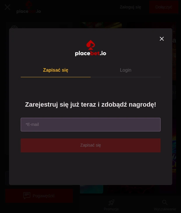 Rejestracja w Placebet.io kasyno Rejestracja w Placebet.io kasyno