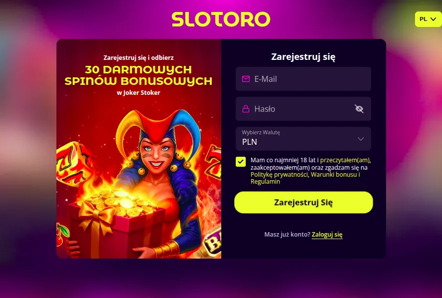 Slotoro darmowe spiny s膮 dost臋pne po rejestracji Slotoro 30 darmowych spinow dost臋pne po rejestracji