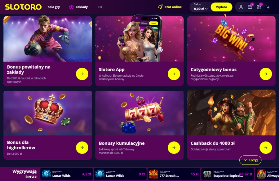 Slotoro darmowe spiny i inne bonusy Slotoro darmowe spiny i inne bonusy