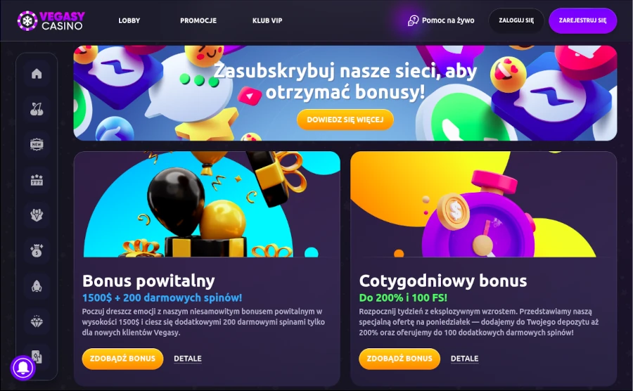 Bonusy w Vegasy polska